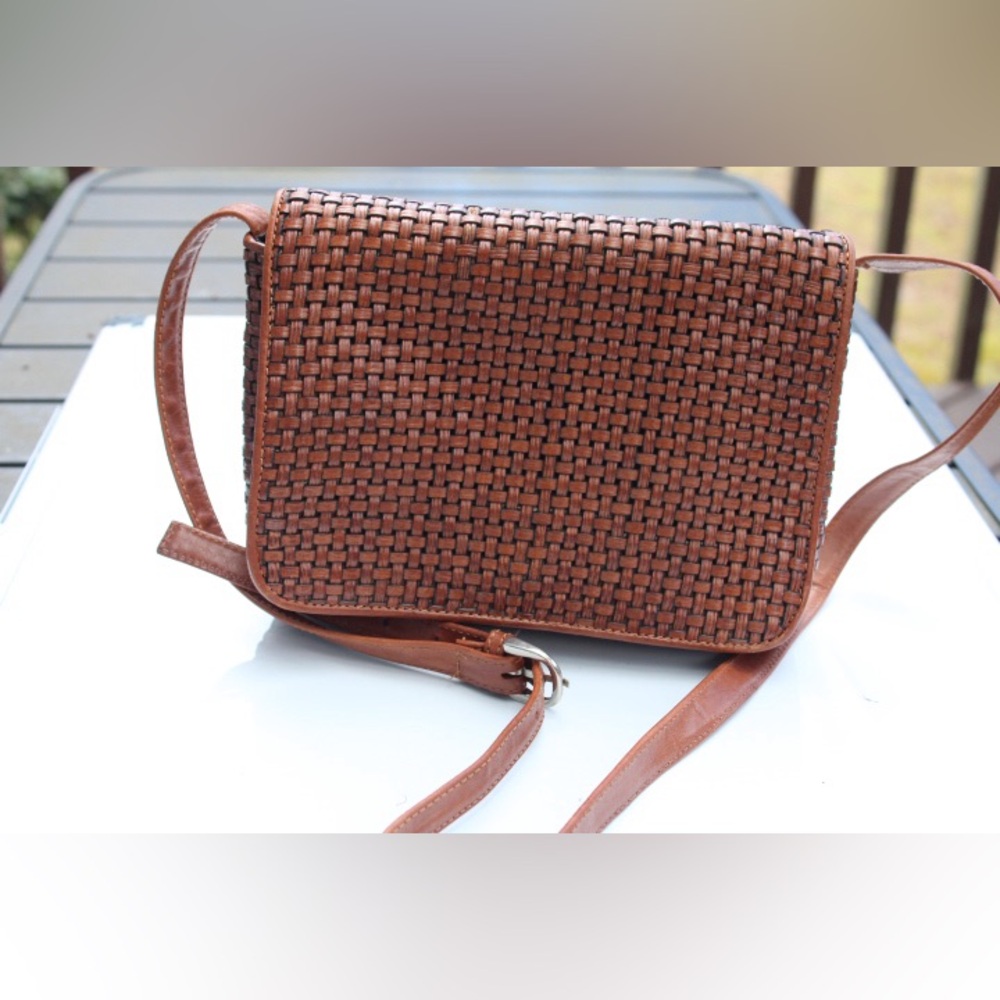 Vintage GEM woven leather cross body bag